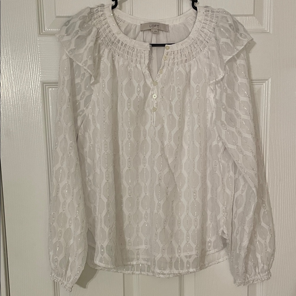 LOFT Cream Lace Blouse